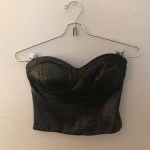 Faux leather top